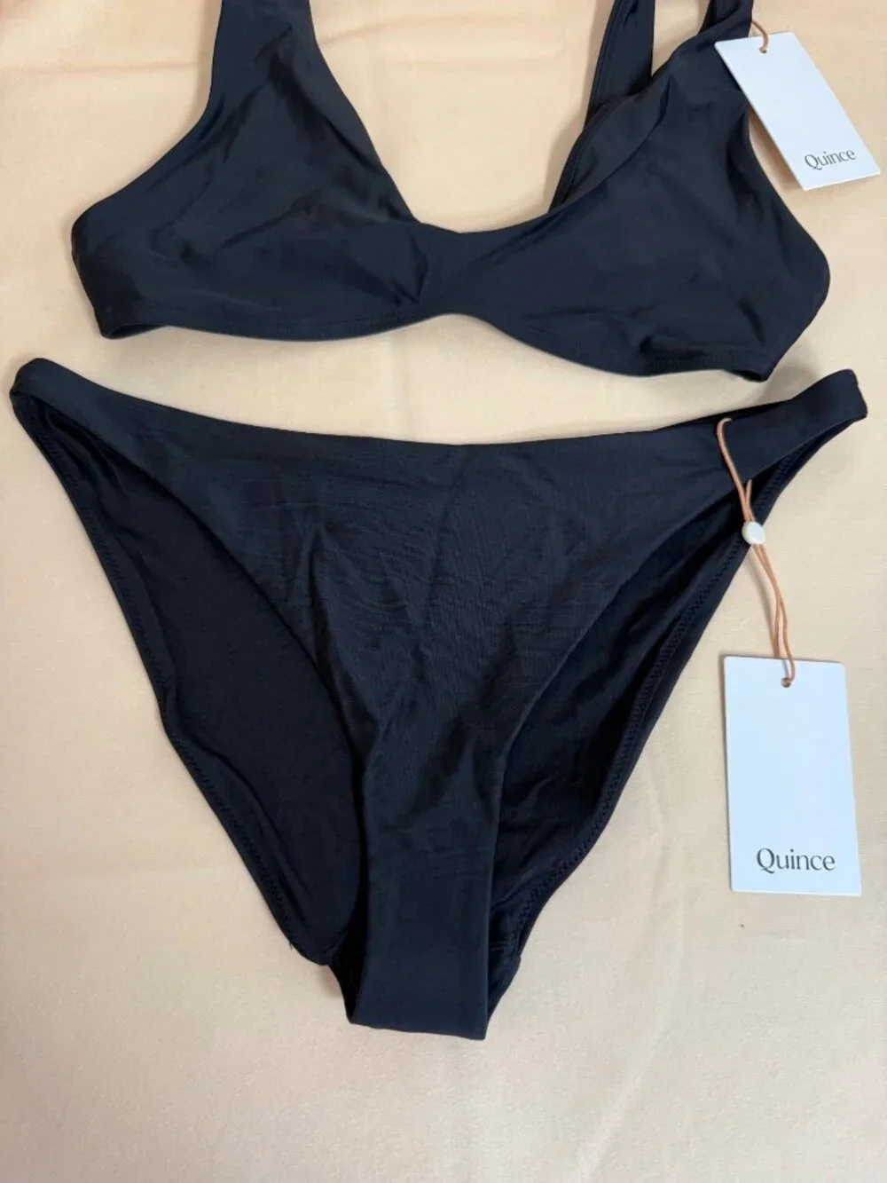 Quince Womens Black Bikini Set Size Small